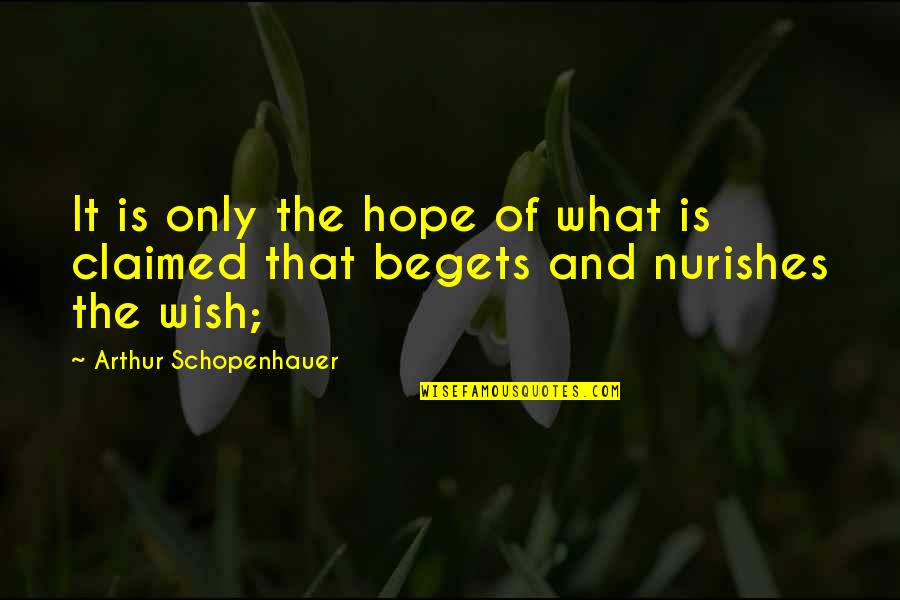 Caring For Family Quotes By Arthur Schopenhauer: It is only the hope of what is