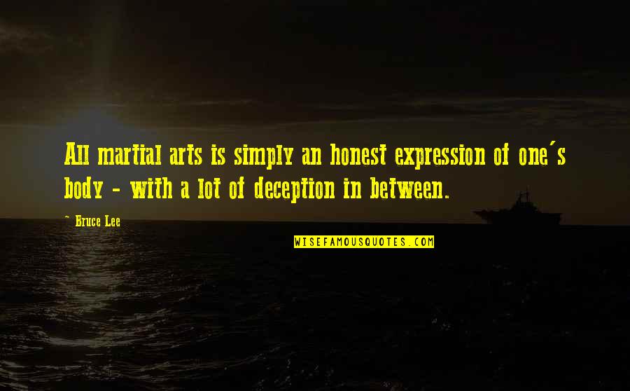 Caring Less Quotes By Bruce Lee: All martial arts is simply an honest expression