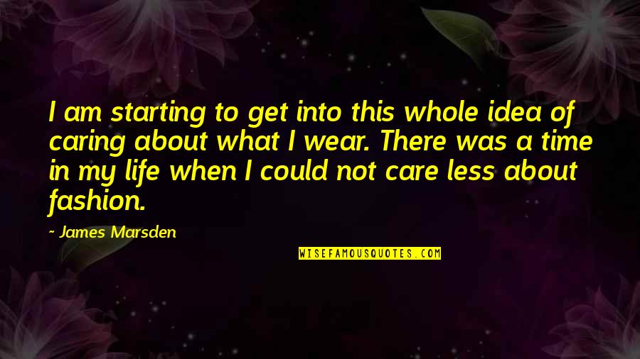 Caring Less Quotes By James Marsden: I am starting to get into this whole