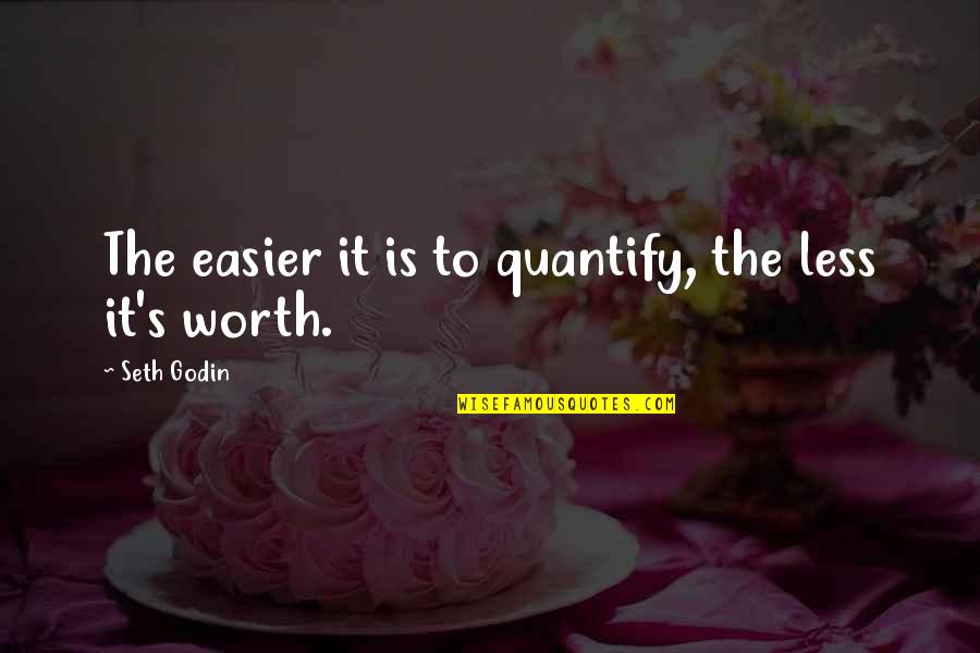 Carino Quotes By Seth Godin: The easier it is to quantify, the less