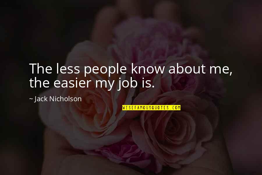 Carl Buechner Quotes By Jack Nicholson: The less people know about me, the easier