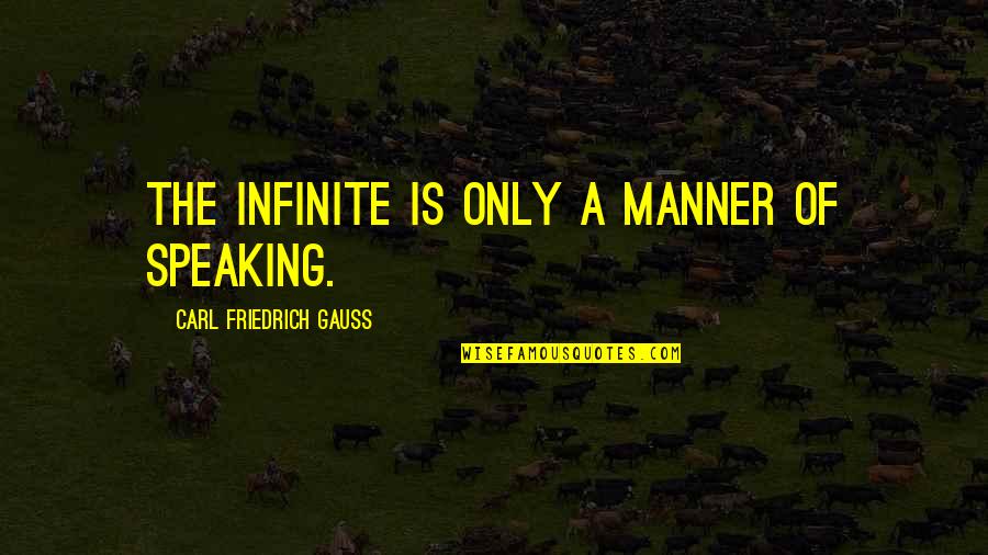 Carl Gauss Quotes By Carl Friedrich Gauss: The Infinite is only a manner of speaking.