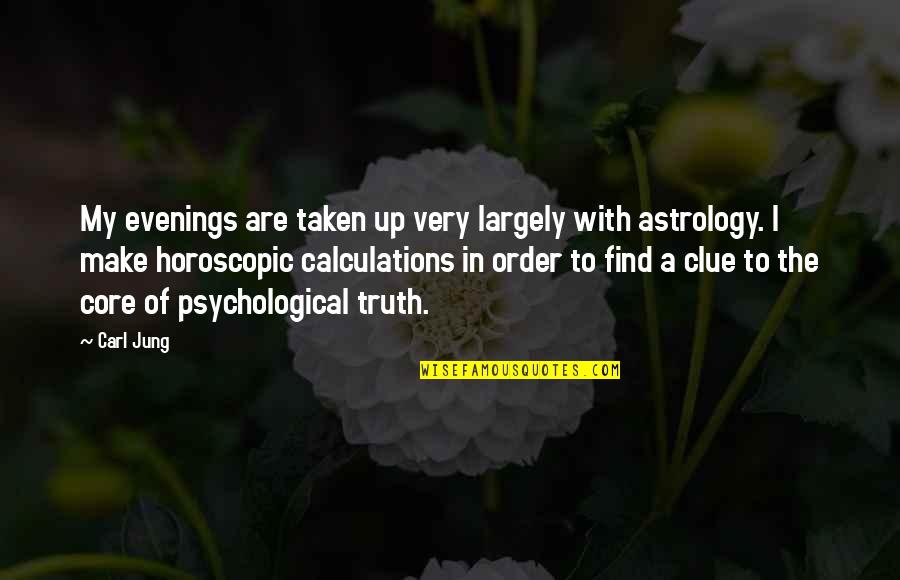 Carl Jung Astrology Quotes By Carl Jung: My evenings are taken up very largely with