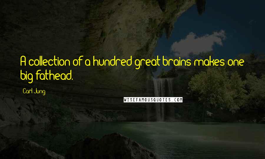 Carl Jung quotes: A collection of a hundred great brains makes one big fathead.