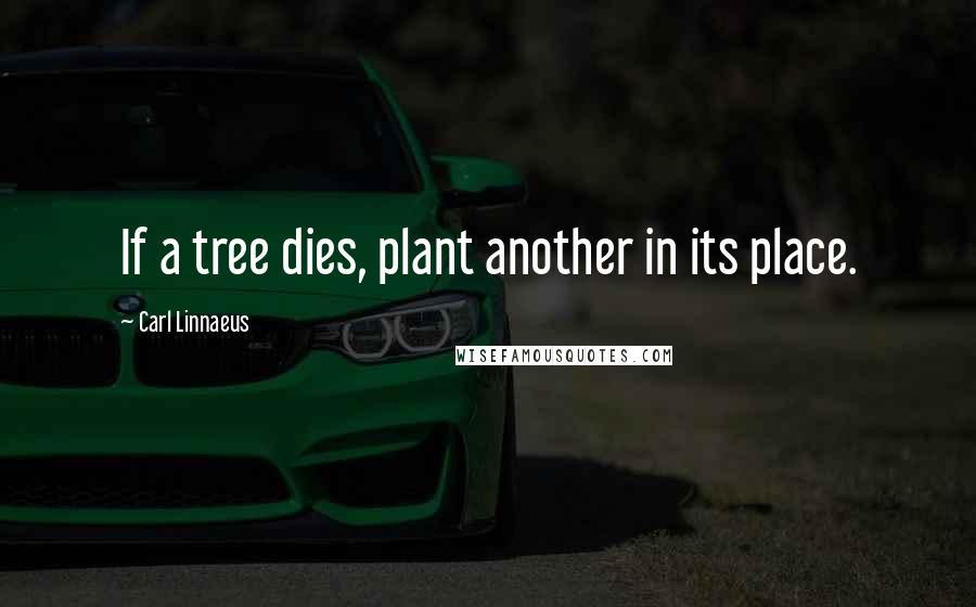 Carl Linnaeus quotes: If a tree dies, plant another in its place.