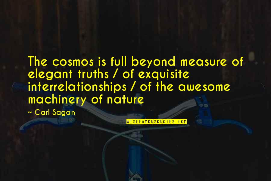 Carl Sagan Cosmos Quotes By Carl Sagan: The cosmos is full beyond measure of elegant Carl Sagan Cosmos Quotes By Carl Sagan: The cosmos is full beyond measure of elegant