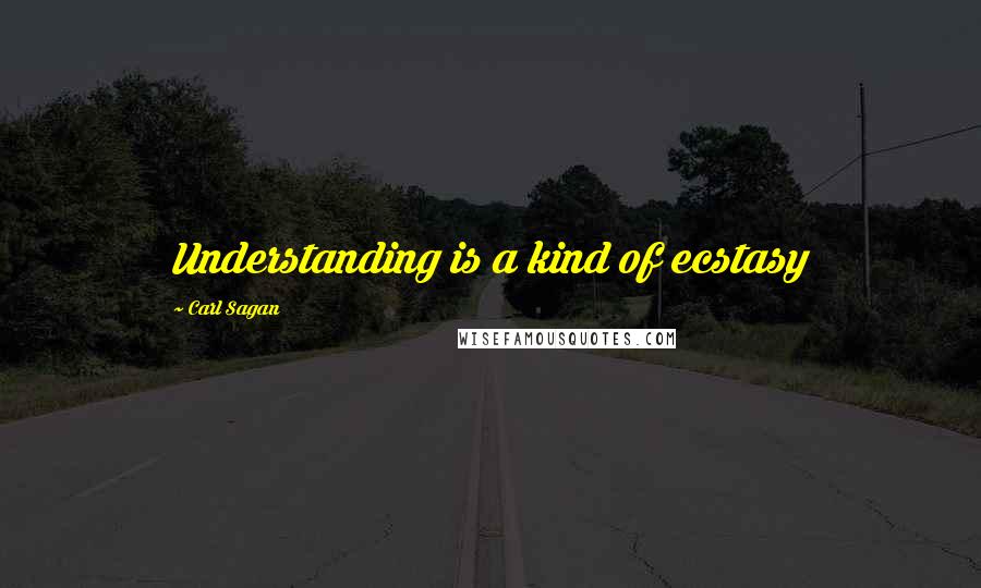Carl Sagan quotes: Understanding is a kind of ecstasy