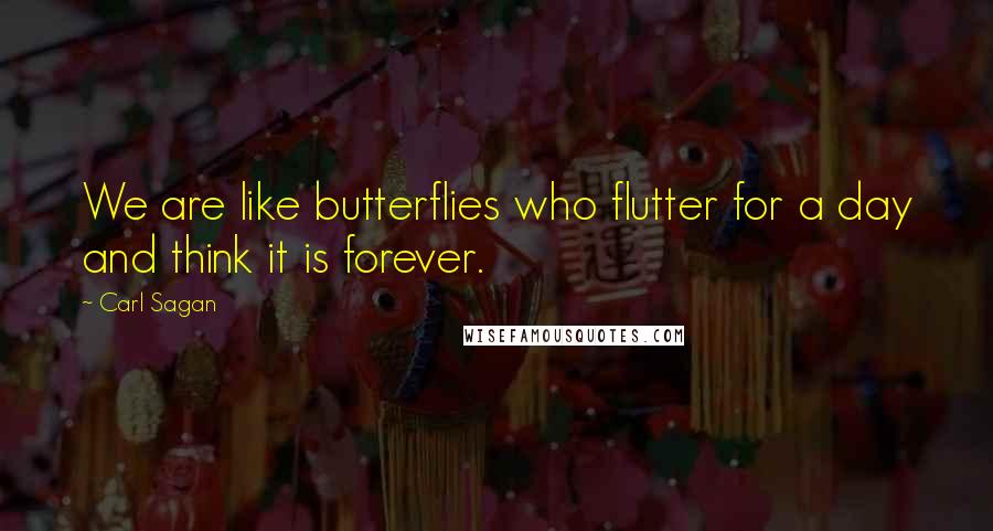 Carl Sagan quotes: We are like butterflies who flutter for a day and think it is forever.
