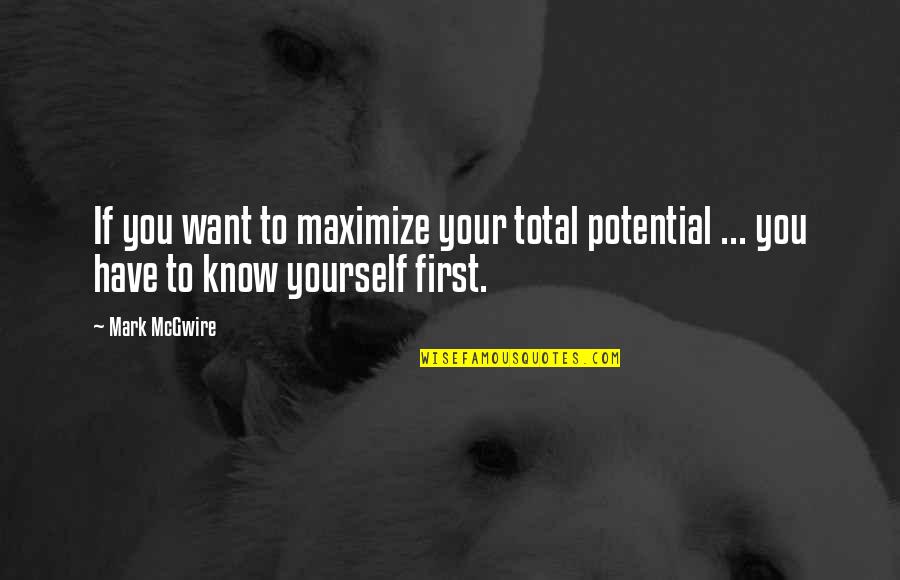 Carl Von Linde Quotes By Mark McGwire: If you want to maximize your total potential