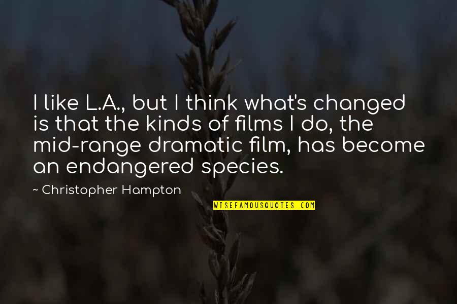 Carl Von Linne Quotes By Christopher Hampton: I like L.A., but I think what's changed