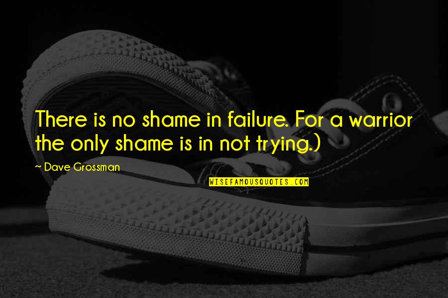 Carla Grunwald Quotes By Dave Grossman: There is no shame in failure. For a