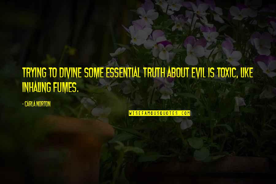 Carla Quotes By Carla Norton: Trying to divine some essential truth about evil Carla Quotes By Carla Norton: Trying to divine some essential truth about evil