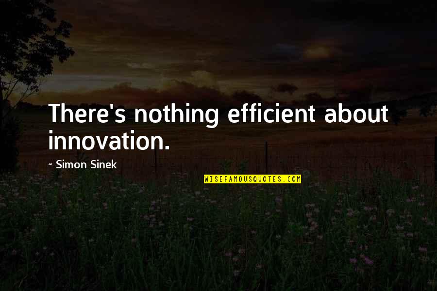 Carla Zampatti Quotes By Simon Sinek: There's nothing efficient about innovation. Carla Zampatti Quotes By Simon Sinek: There's nothing efficient about innovation.