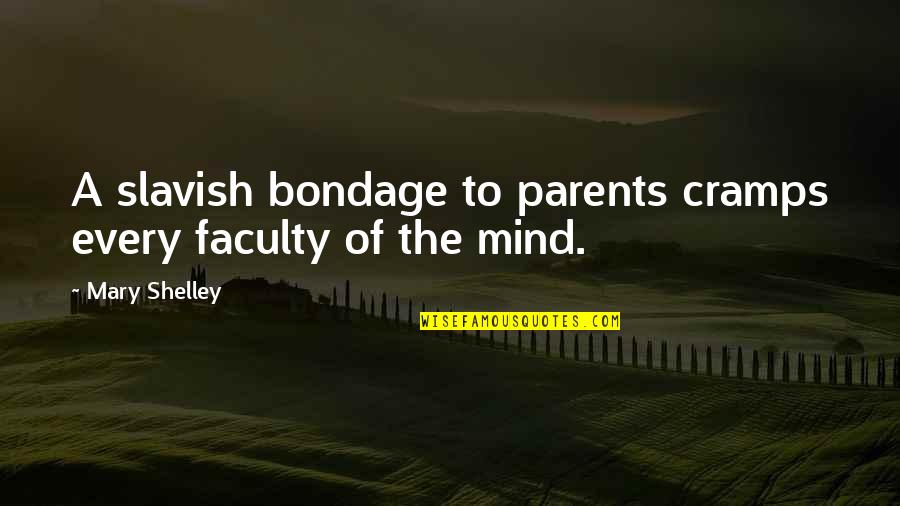 Carlesimo Seven Quotes By Mary Shelley: A slavish bondage to parents cramps every faculty