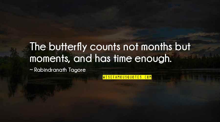 Carleton's Quotes By Rabindranath Tagore: The butterfly counts not months but moments, and