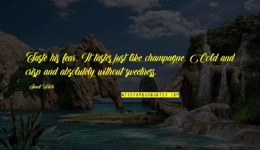 Carlien Bou Chedid Quotes By Janet Fitch: Taste his fear. It tastes just like champagne.