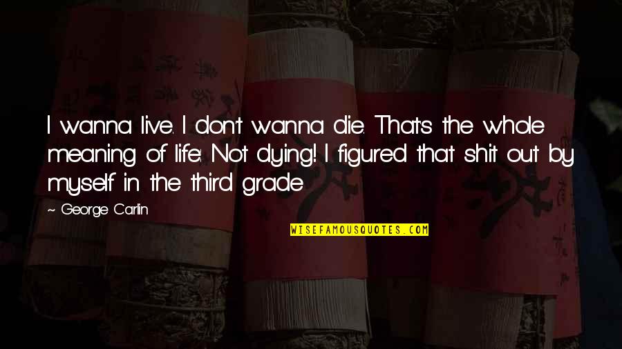 Carlin Life Quotes By George Carlin: I wanna live. I don't wanna die. That's