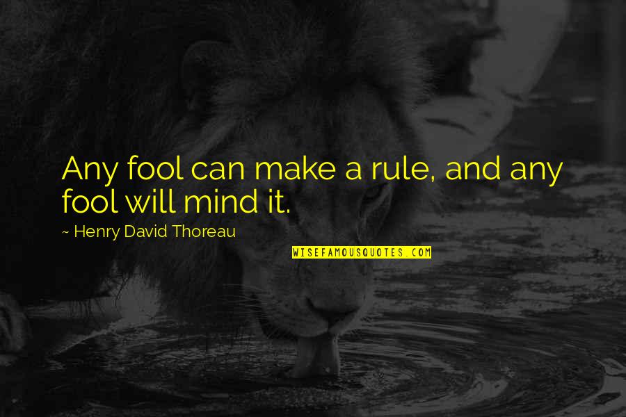 Carlo Ponti Quotes By Henry David Thoreau: Any fool can make a rule, and any