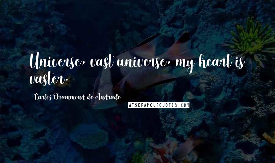 Carlos Drummond De Andrade quotes: Universe, vast universe, my heart is vaster.