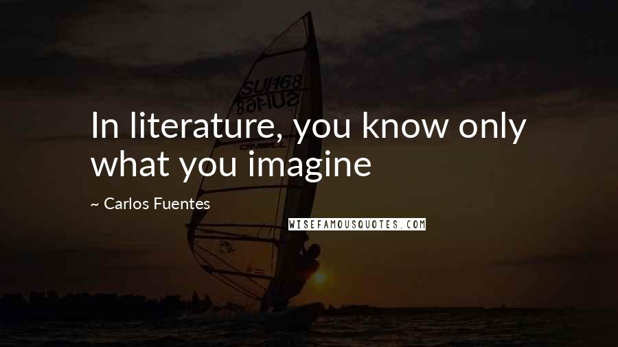 Carlos Fuentes quotes: In literature, you know only what you imagine