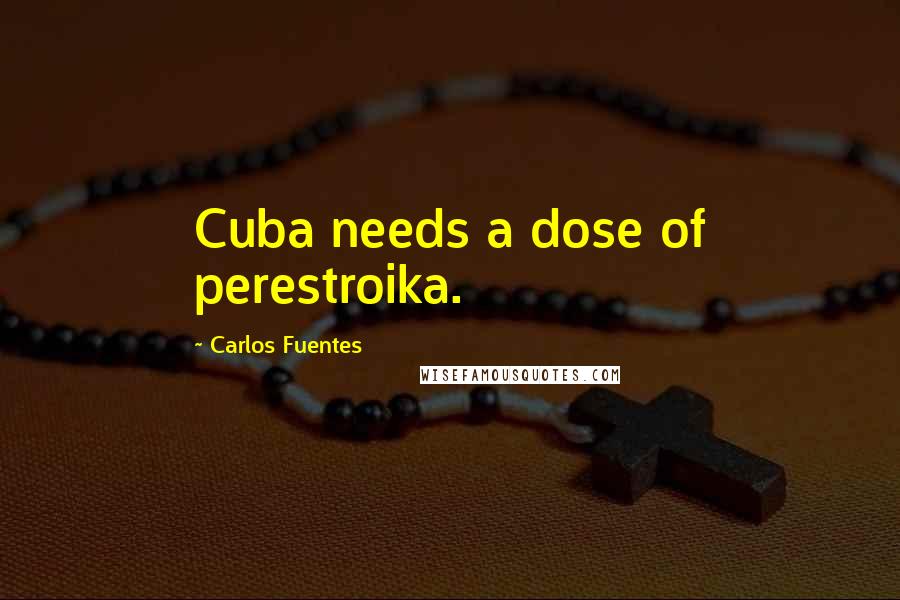 Carlos Fuentes quotes: Cuba needs a dose of perestroika.