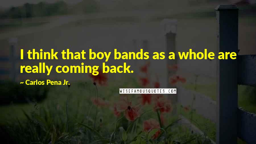 Carlos Pena Jr. quotes: I think that boy bands as a whole are really coming back.