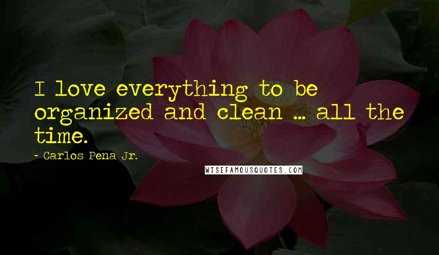 Carlos Pena Jr. quotes: I love everything to be organized and clean ... all the time.