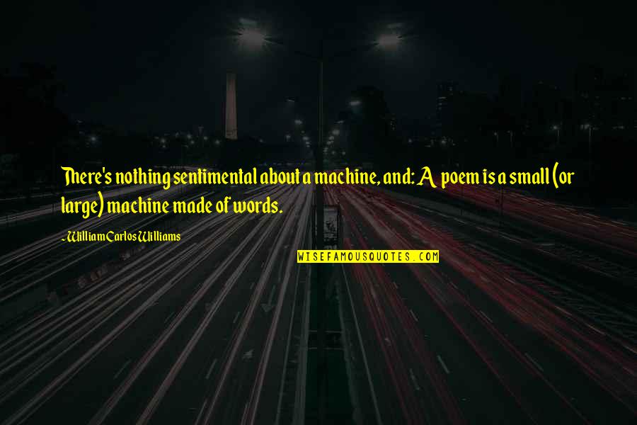 Carlos Quotes By William Carlos Williams: There's nothing sentimental about a machine, and: A