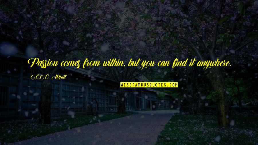 Carlos Saavedra Lamas Quotes By C.C. Wyatt: Passion comes from within, but you can find
