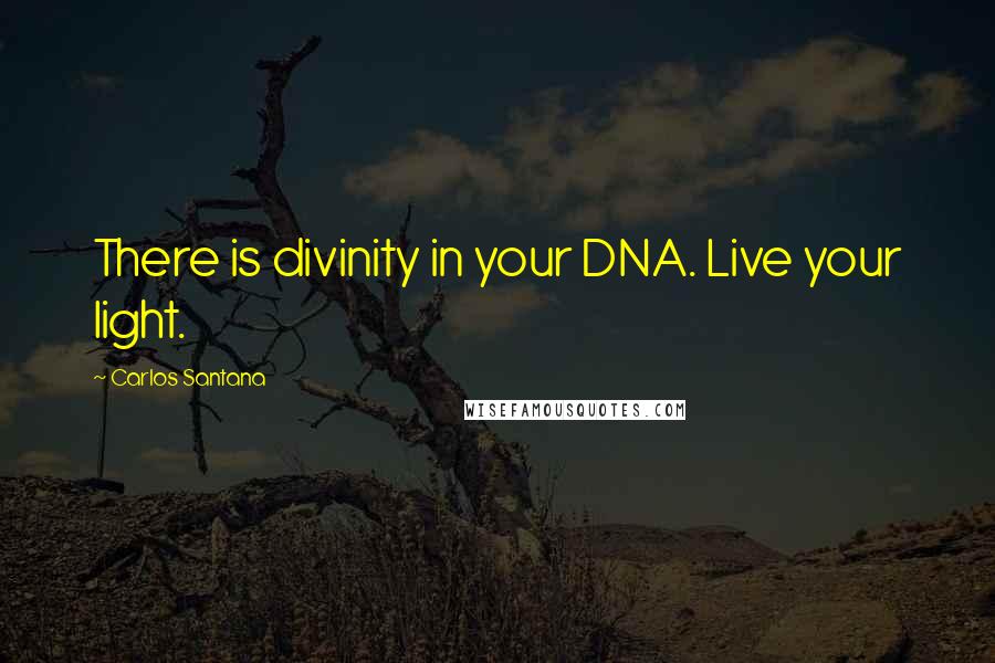 Carlos Santana quotes: There is divinity in your DNA. Live your light.
