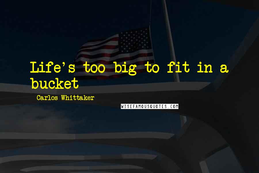 Carlos Whittaker quotes: Life's too big to fit in a bucket