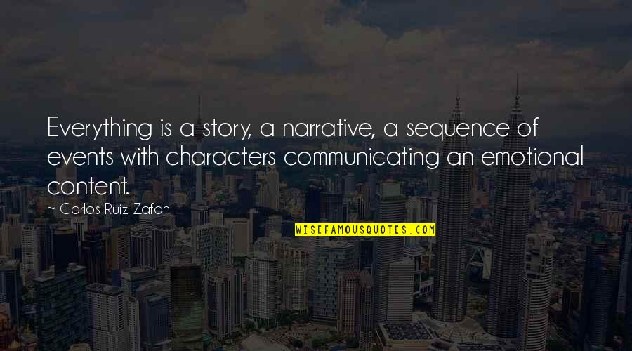 Carlos Zafon Quotes By Carlos Ruiz Zafon: Everything is a story, a narrative, a sequence