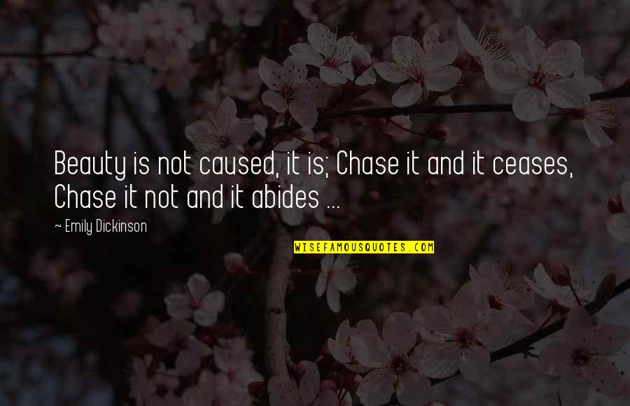Carlozzi Financial Services Quotes By Emily Dickinson: Beauty is not caused, it is; Chase it Carlozzi Financial Services Quotes By Emily Dickinson: Beauty is not caused, it is; Chase it