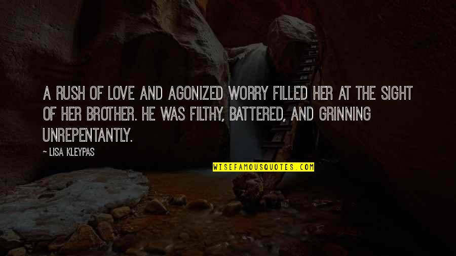 Carlson Loneliness Quotes By Lisa Kleypas: A rush of love and agonized worry filled Carlson Loneliness Quotes By Lisa Kleypas: A rush of love and agonized worry filled