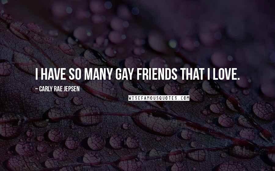 Carly Rae Jepsen quotes: I have so many gay friends that I love.