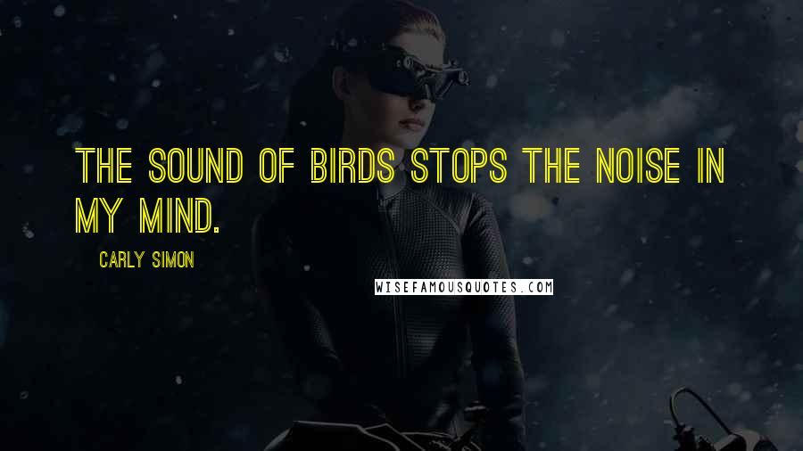 Carly Simon quotes: The sound of birds stops the noise in my mind.