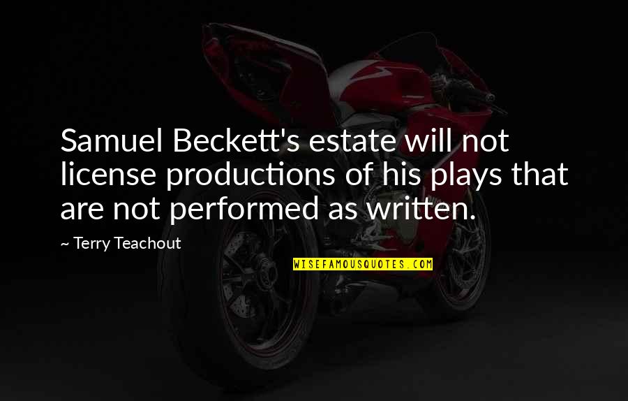 Carmencita Quotes By Terry Teachout: Samuel Beckett's estate will not license productions of