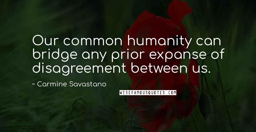 Carmine Savastano quotes: Our common humanity can bridge any prior expanse of disagreement between us.