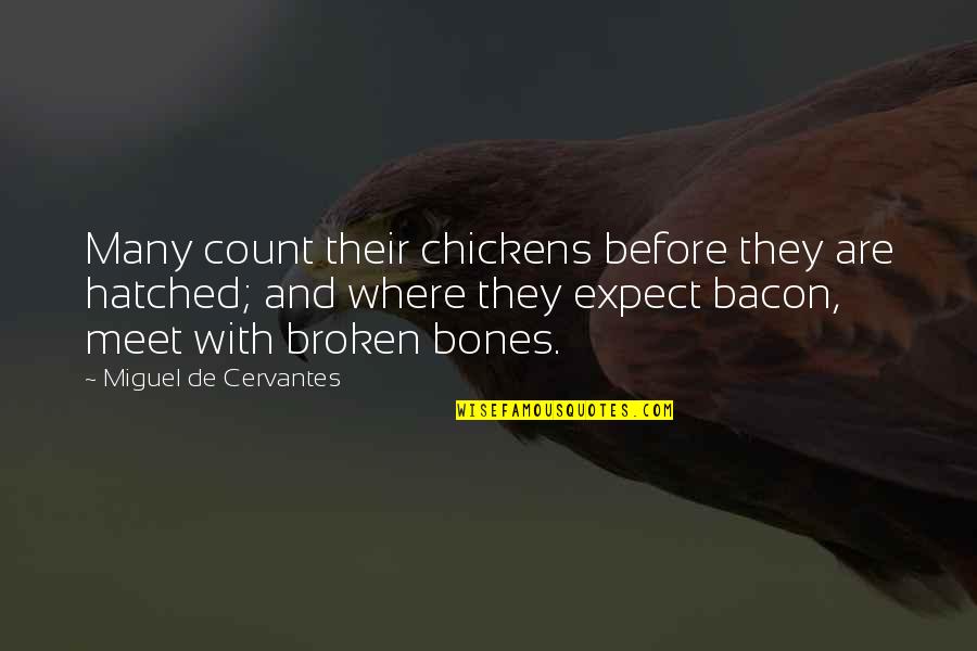 Carminha Gritando Quotes By Miguel De Cervantes: Many count their chickens before they are hatched; Carminha Gritando Quotes By Miguel De Cervantes: Many count their chickens before they are hatched;