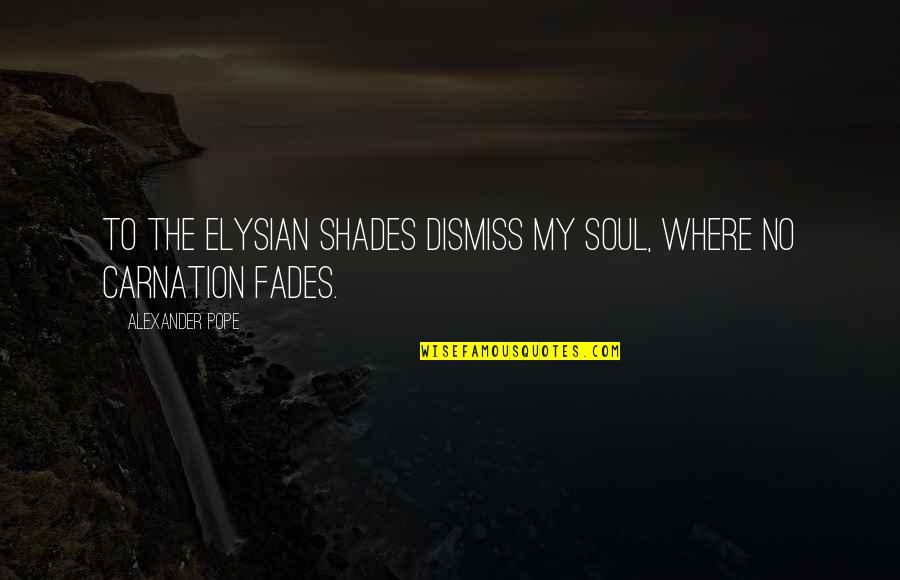 Carnation Quotes By Alexander Pope: To the Elysian shades dismiss my soul, where Carnation Quotes By Alexander Pope: To the Elysian shades dismiss my soul, where