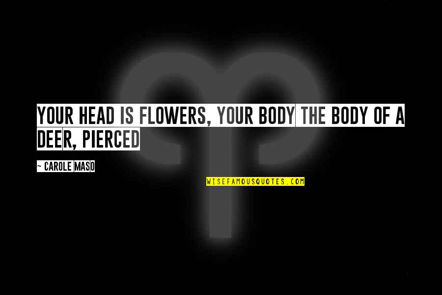 Carnesi Drive Quotes By Carole Maso: your head is flowers, your body the body