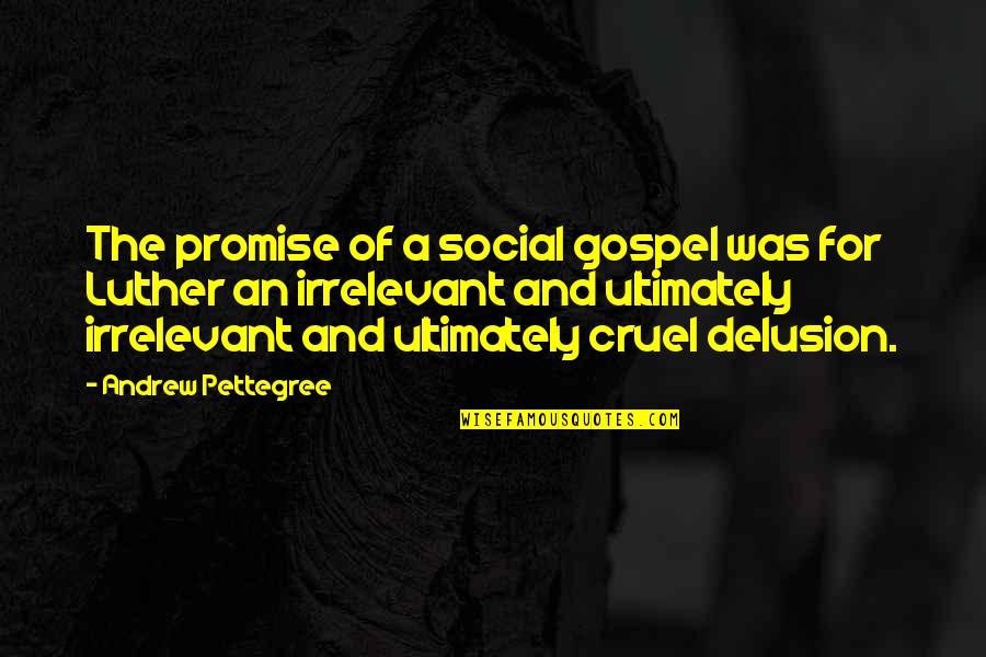 Carnette Quotes By Andrew Pettegree: The promise of a social gospel was for