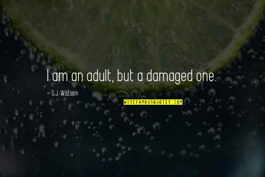 Carnickle Quotes By S.J. Watson: I am an adult, but a damaged one.