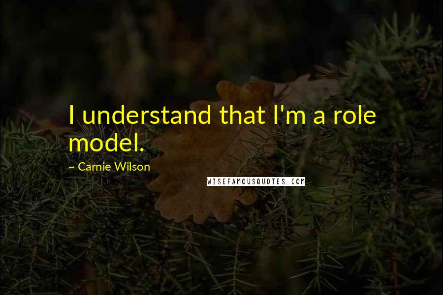 Carnie Wilson quotes: I understand that I'm a role model.