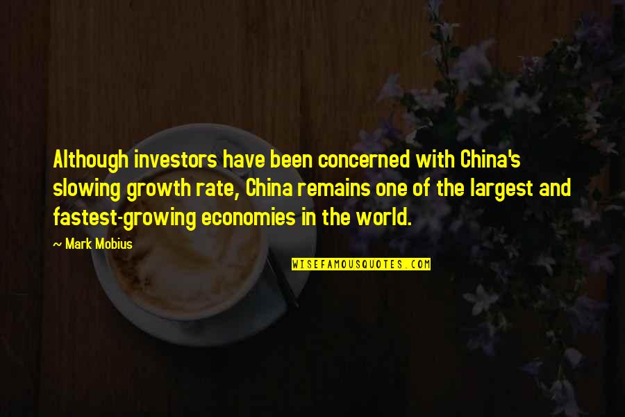 Carnwath England Quotes By Mark Mobius: Although investors have been concerned with China's slowing