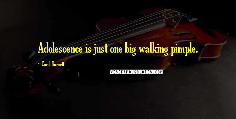 Carol Burnett quotes: Adolescence is just one big walking pimple.