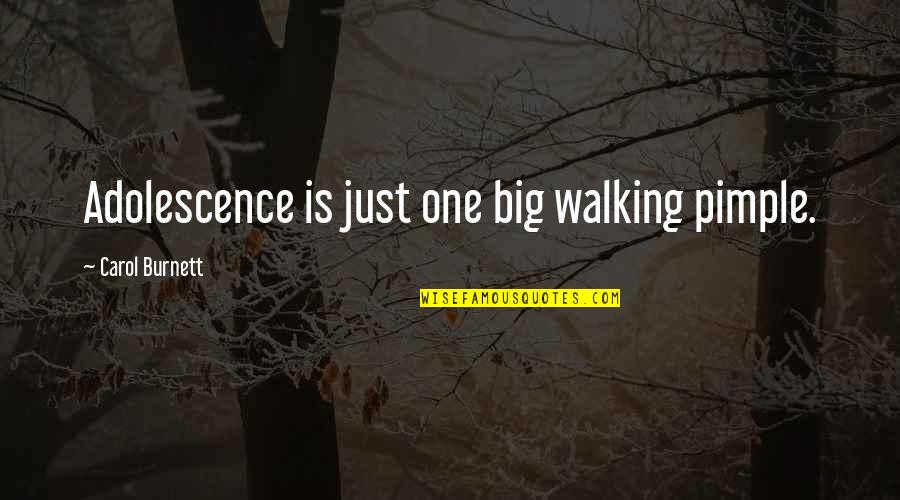 Carol Burnett Quotes By Carol Burnett: Adolescence is just one big walking pimple.