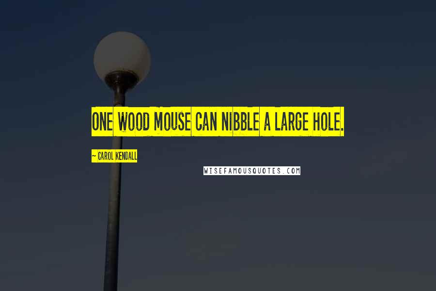 Carol Kendall quotes: One wood mouse can nibble a large hole.