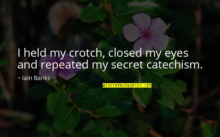 Carol Matas Quotes By Iain Banks: I held my crotch, closed my eyes and