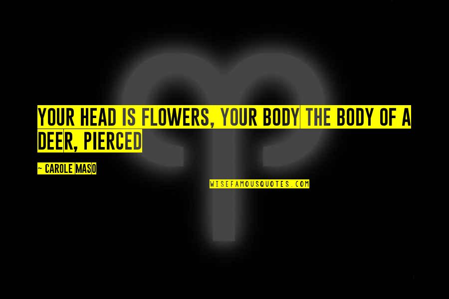 Carole Quotes By Carole Maso: your head is flowers, your body the body